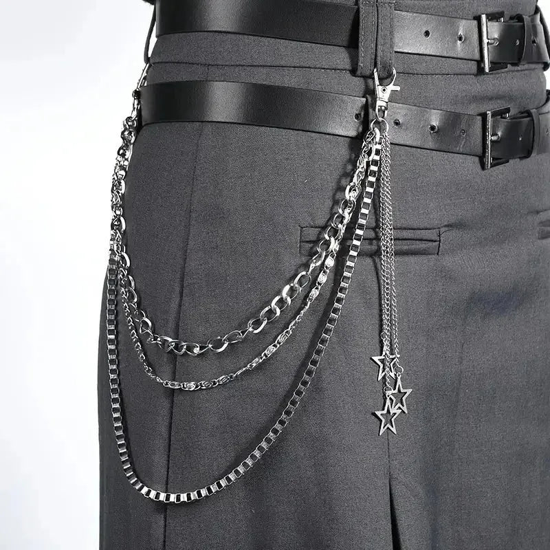 Punk Multi-Layer Waist Chain Hip Hop Star Pant Chain Belt Chain Waist Belt Babs