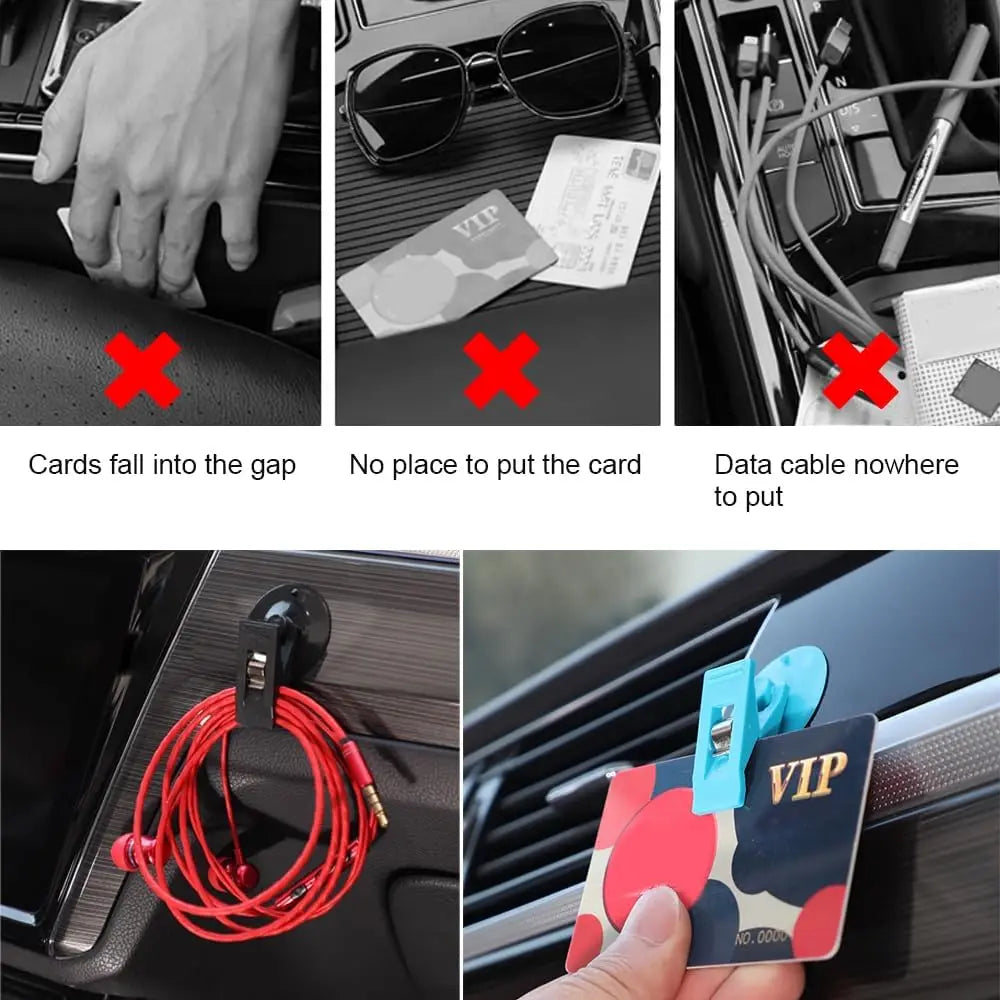 4pcs Car Suction Cup Clips – Window, Office & Home Organizer Car Suction Cup Clip Babs