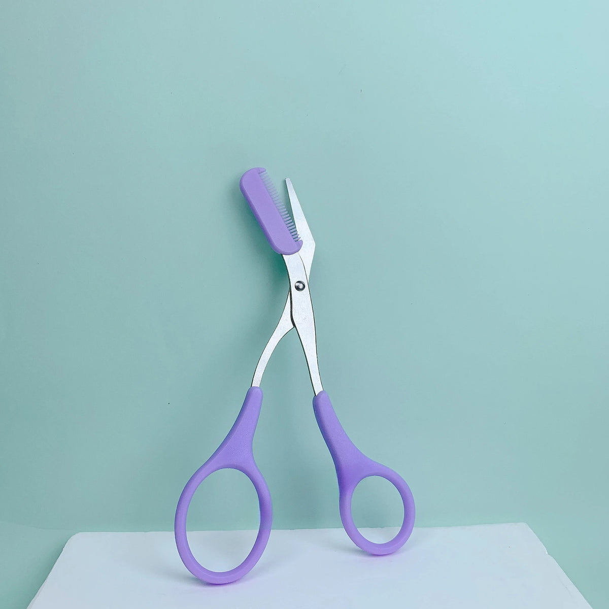 Pink Eyebrow Scissors with Built-In Comb | Precise Grooming Eyebrow Grooming Scissors Babs PURPLE