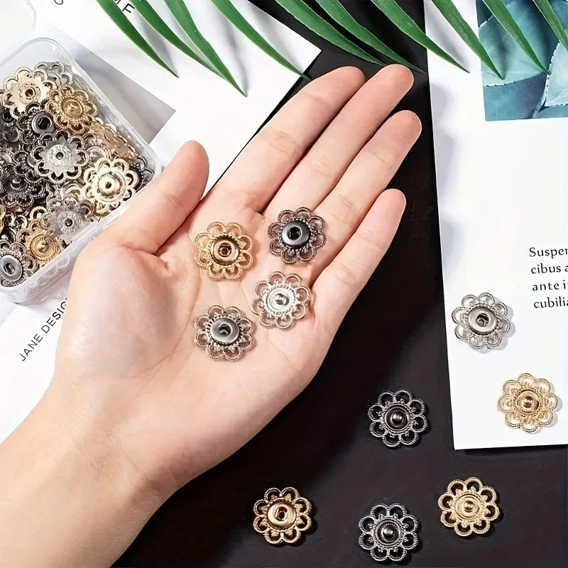 10PCS Metal Invisible Snap Buttons for Coats & DIY Sewing Sewing Snap Buttons Babs