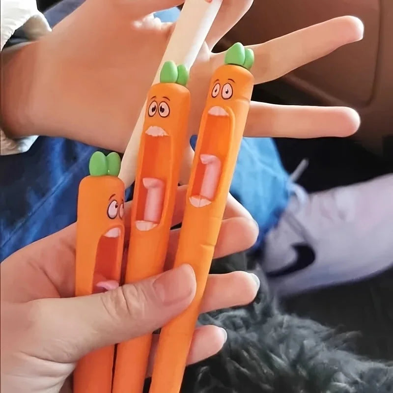 4pcs Radish Shaped Gel Pens – Fun Novelty Stationery Set Novelty Gel Pens Babs