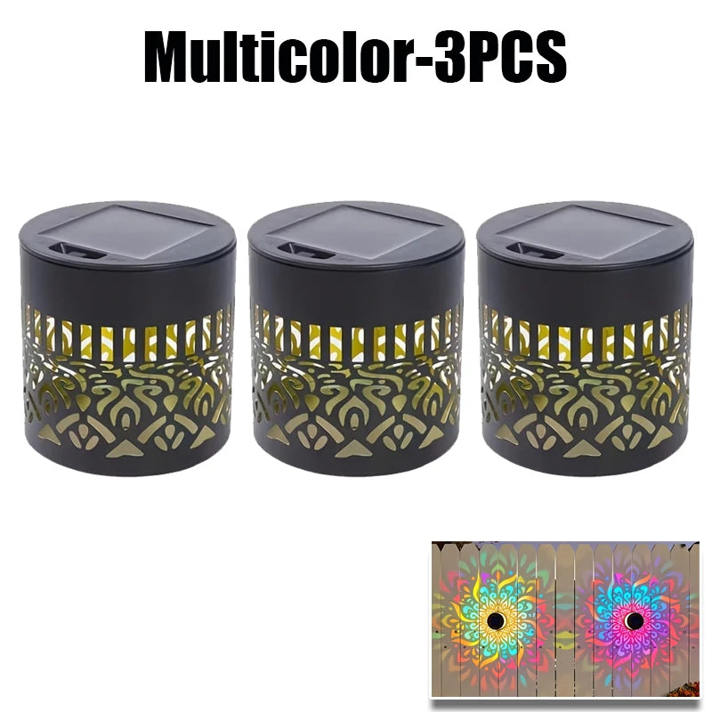 Solar Mandala Sunflower Wall Light – Waterproof Outdoor Garden Lamp Solar Wall Lamp Babs Multicolor-3PCS