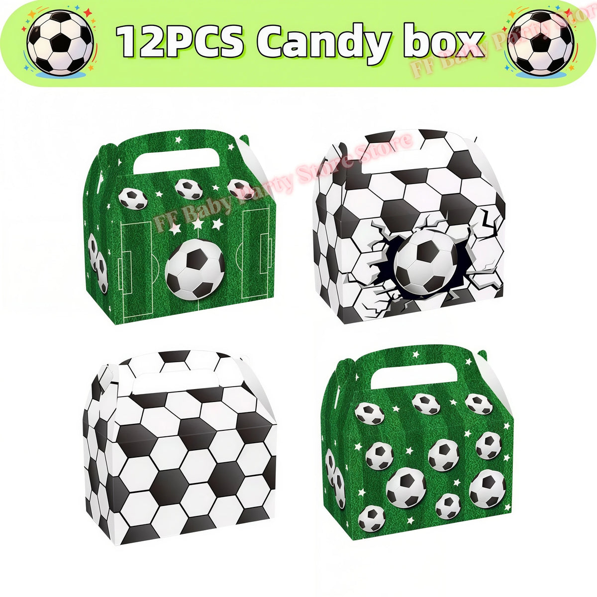 Soccer Football Birthday Party Decorations – Balloons, Plates & Cups Party Decoration Kit Babs 12pcs Candy box