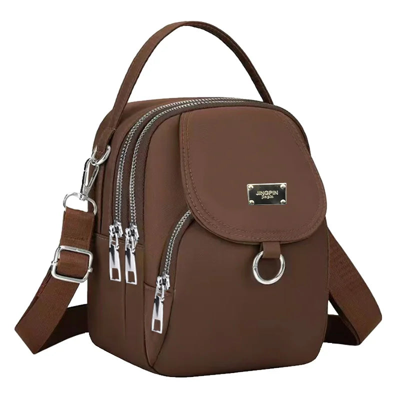 Women's Lightweight Solid Color Crossbody Shoulder Bag Crossbody Shoulder Bag Babs Brown