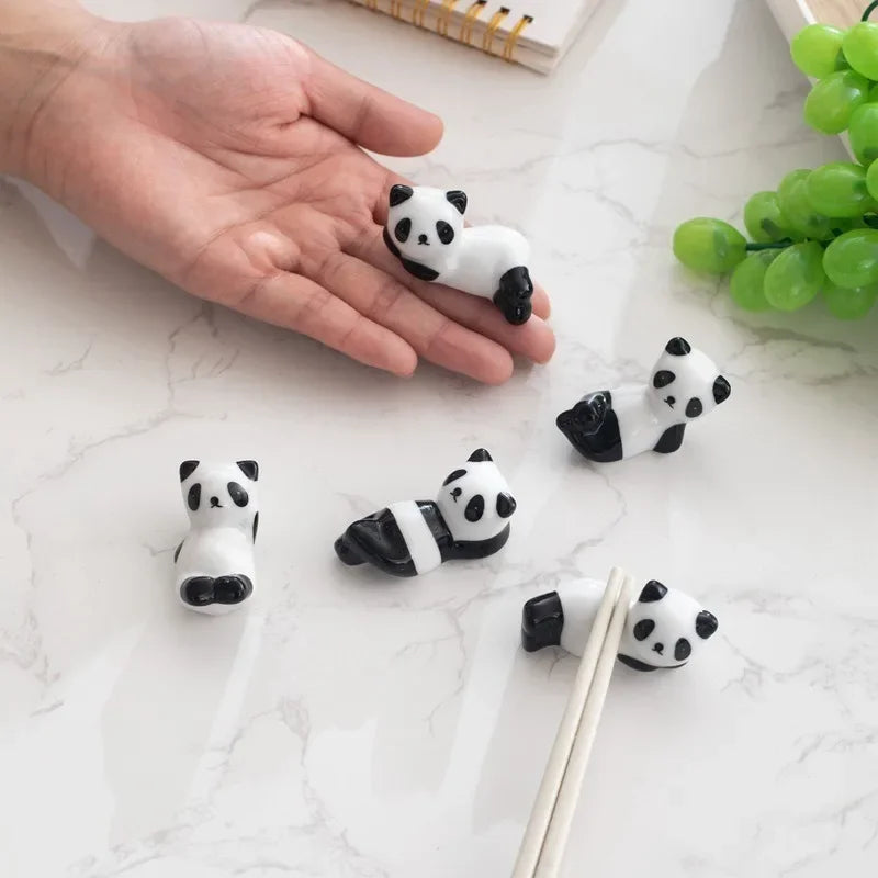 Set of 5 Panda Ceramic Chopstick Rests – Table & Desk Holders Chopstick Rest Set Babs