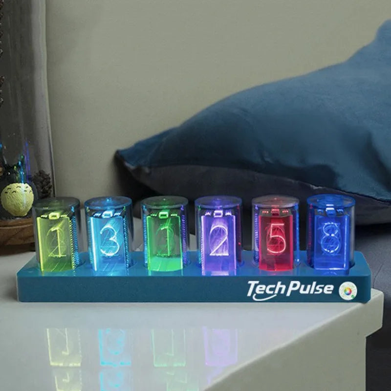 Nixie Tube LED Desk Clock – 16M Colors, Bluetooth, Silent LED Desk Clock Babs