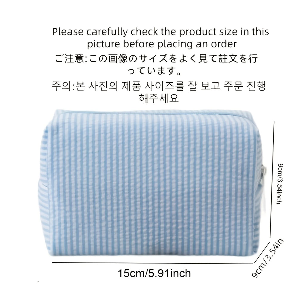 Striped Makeup Bag – Portable Travel Toiletry & Pencil Case Cosmetic Travel Bag Babs