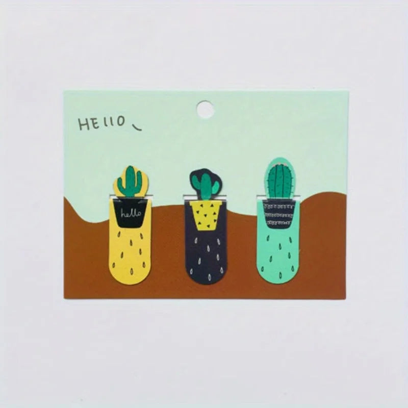 Cactus & Sakura Magnetic Bookmarks – Page Marker Set Magnetic Bookmarks Babs Style A
