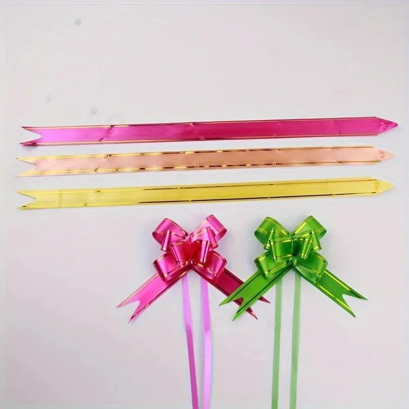 100pcs Gold Edge Pull Bows – Party, Wedding & Holiday Décor Party Ribbon Bows Babs