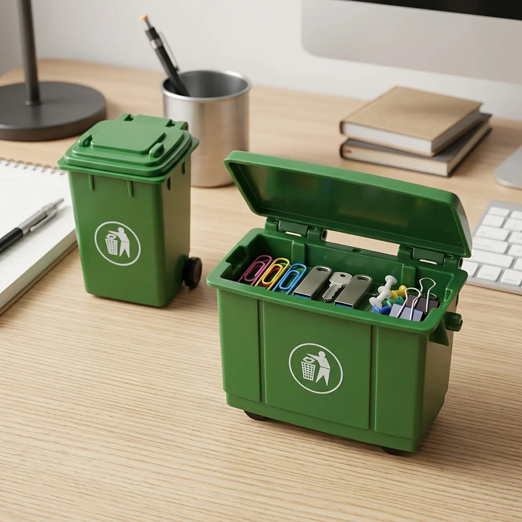 2Pcs Green Desktop Storage Bin & Desk Organizer Holder Desktop Storage Bin Babs