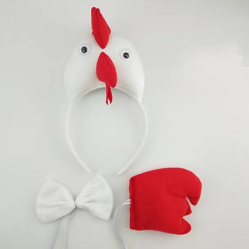 Animal Ear Headband Bow Tie Costume Set – Party & Cosplay