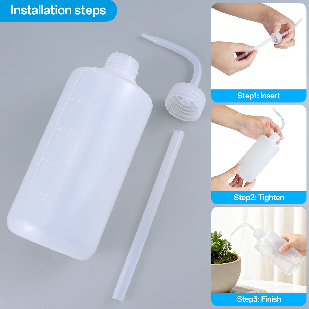 Plastic Squeeze Watering Bottle with Scale – 250/500/1000mL Squeeze Watering Bottle Babs
