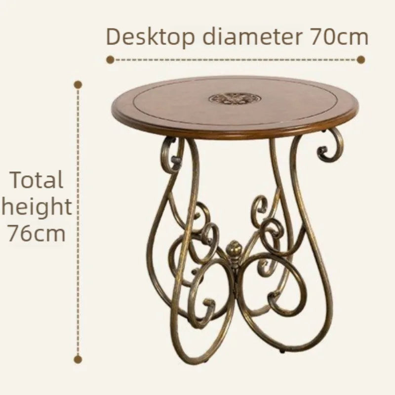 Retro Geometric Oak Side Table – Minimalist Sofa & Coffee Table Side Table Babs Round-76CM