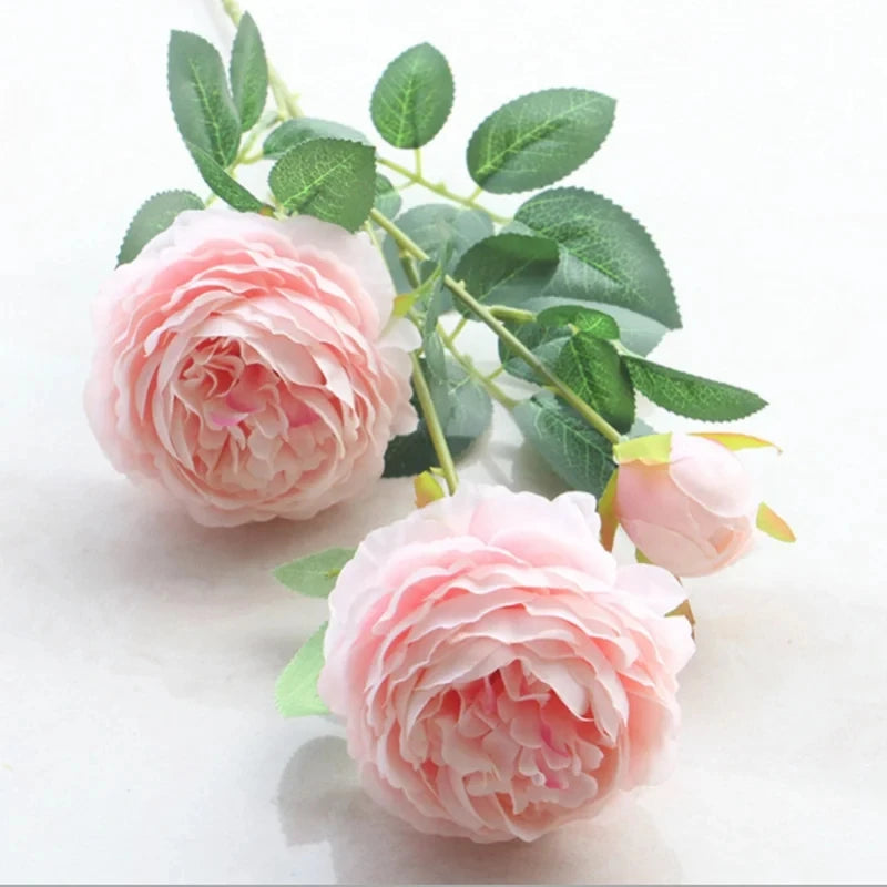 Long Stem Artificial Silk Rose Bouquet 5/10 Pcs – Home Decor Artificial Flower Bouquet Babs Pink 1 pc