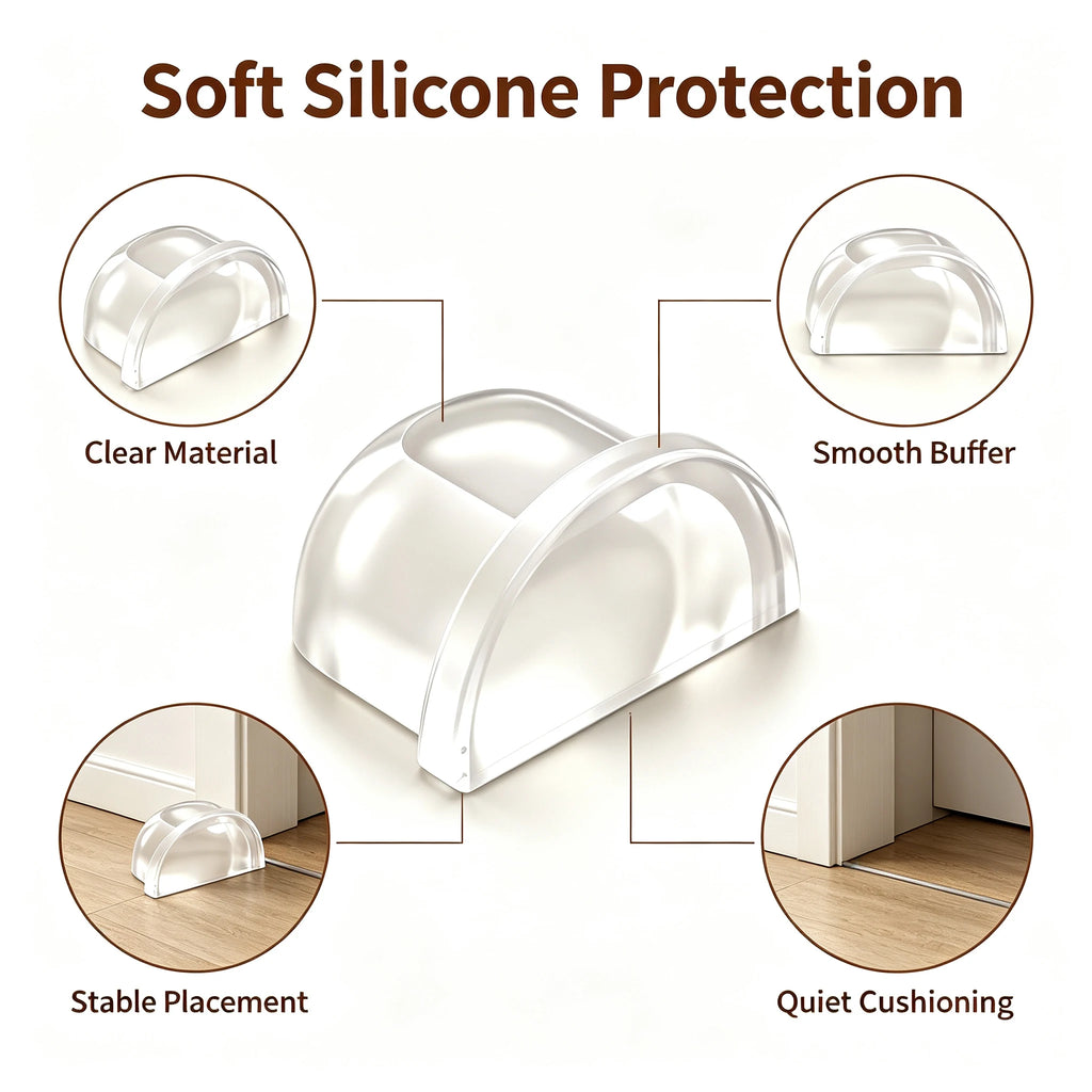 Transparent Silicone Door Stopper Wall Protector Bumper Pad Door Stopper Bumper Babs
