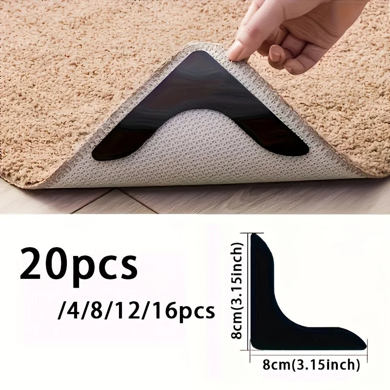 Rug Gripper Anti-Slip Carpet Corner Stickers – Reusable 4–16pcs Rug Gripper Stickers Babs