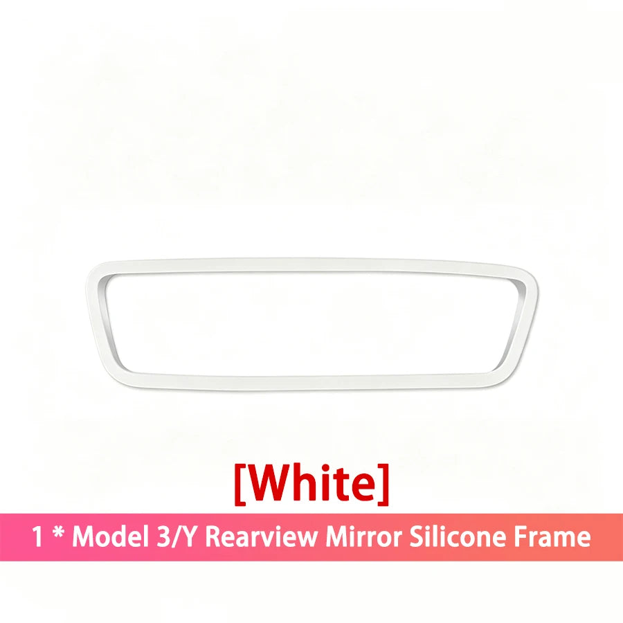 Silicone Rearview Mirror Protector Frame for Tesla Model 3 Y S X Mirror Protector Frame Babs WHITE