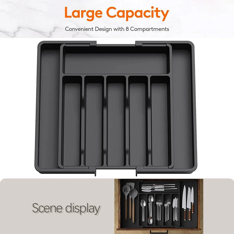 Expandable Cutlery Tray – Adjustable Kitchen Drawer Organizer Drawer Organizer Tray Babs