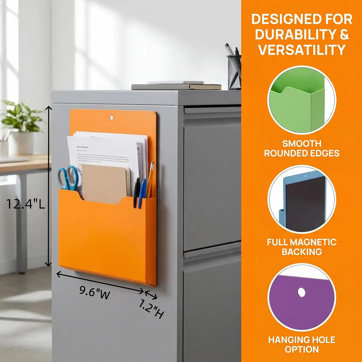 Magnetic Wall Mount A4 File Holder & Document Organizer Wall File Organizer Babs