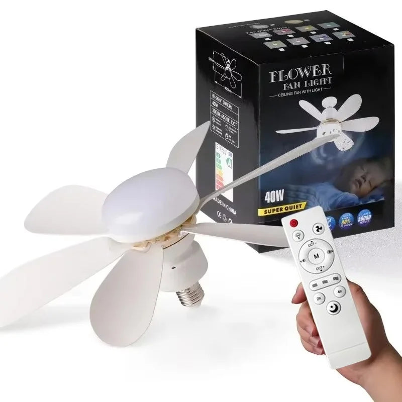 E27 LED 30W Ceiling Fan Light with Remote & Dimmer Ceiling Fan Light Babs WHITE 350W
