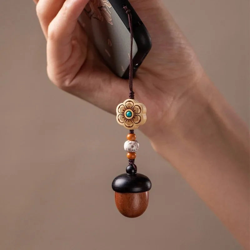 Car Keychain Charm Twist Openable Wood Pendant – Unisex Keychain Charm Pendant Babs