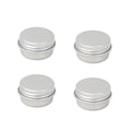 4-Pack Aluminum Tin Jars with Screw Lid – Refillable Metal Tins Metal Storage Tins Babs 4Pcs-Silver