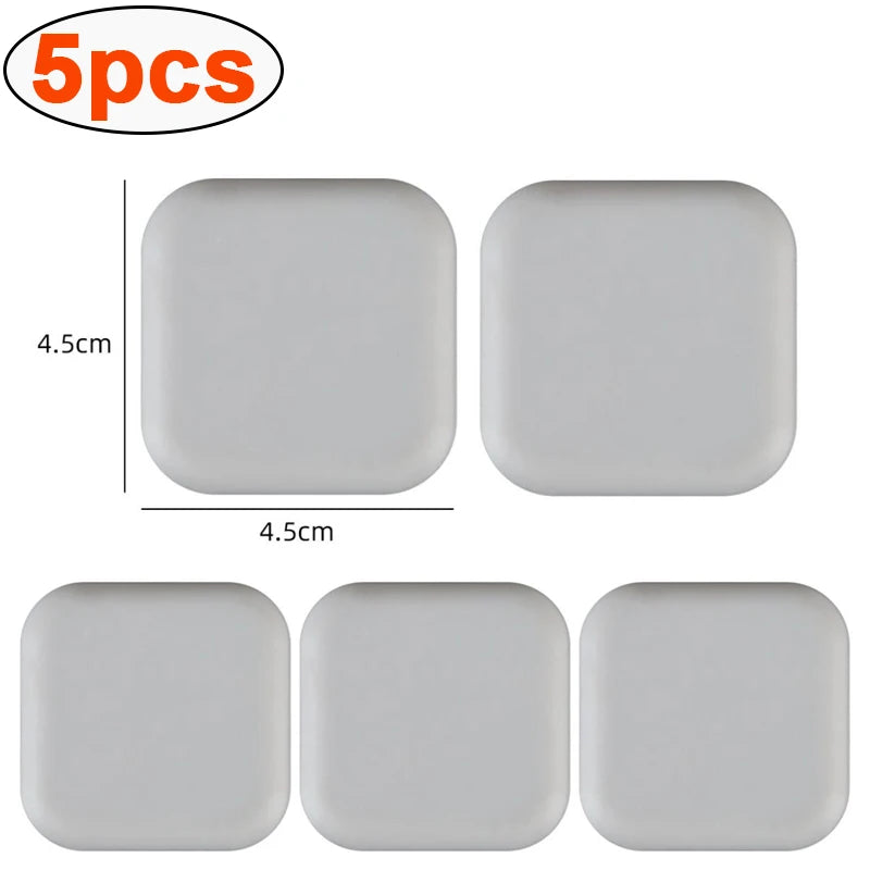 5-Pack Silicone Door Handle Bumpers – Self-Adhesive Wall Protectors Door Bumper Pads Babs Square-Gray-5pcs