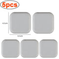 5-Pack Silicone Door Handle Bumpers – Self-Adhesive Wall Protectors Door Bumper Pads Babs Square-Gray-5pcs