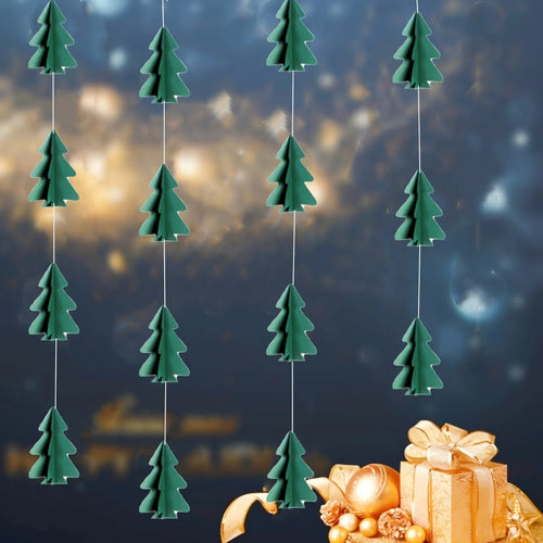 10 Christmas Tree Paper Garlands – Colorful Holiday Decor Holiday Paper Garland Babs