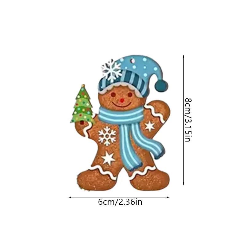 Gingerbread Man Wooden Christmas Ornaments 12/24 Pcs DIY Tags Christmas Tree Ornaments Babs
