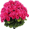 Spring Silk Begonia & Geranium Artificial Flowers | Home Decor Artificial Silk Flowers Babs Rose Red 1PC