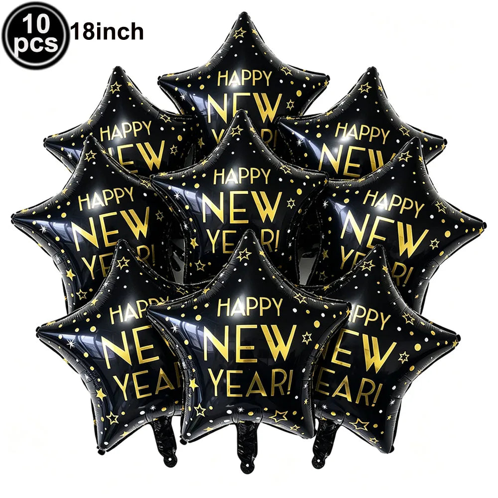 2027 New Year Foil Balloon Set – Gold, Silver & Champagne Party Foil Balloons Babs Laser As pictures show