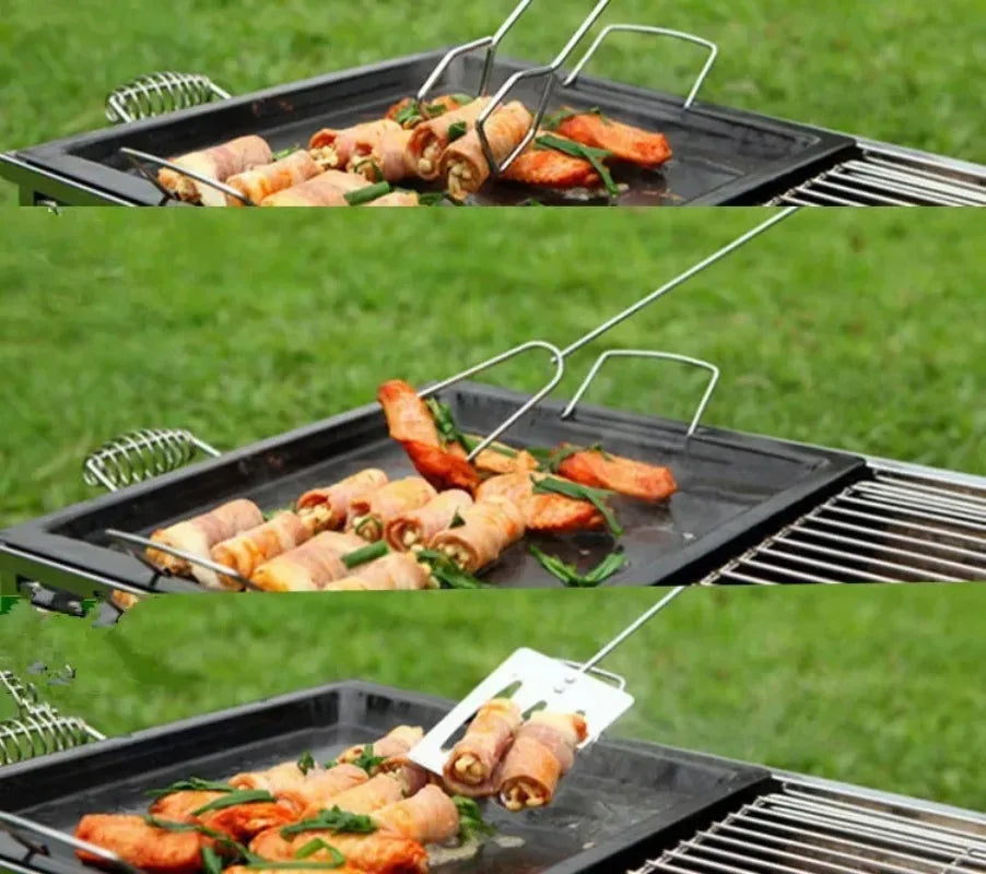 3-Piece Stainless Steel BBQ Tool Set – Tongs, Fork & Shovel BBQ Tool Set Babs