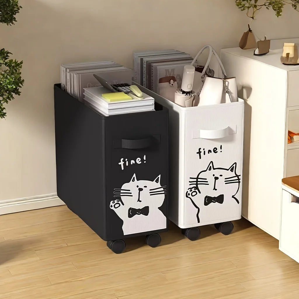 Under Desk Rolling Cart | Oxford Cloth Storage Baskets & Wheels Rolling Storage Cart Babs