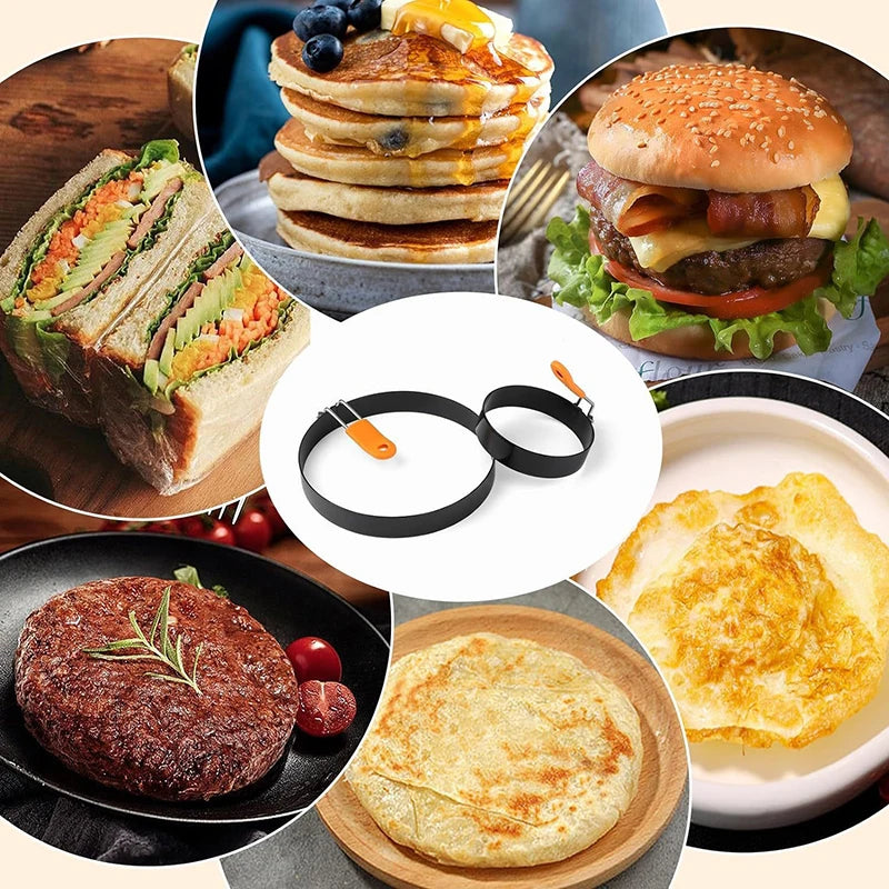 Stainless Steel Fried Egg Ring with Silicone Handle | Non-Stick Egg Ring Mold Babs