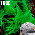 Glow in the Dark Spider Web Halloween Decoration + Fake Spiders Halloween Decoration Set Babs 1Set