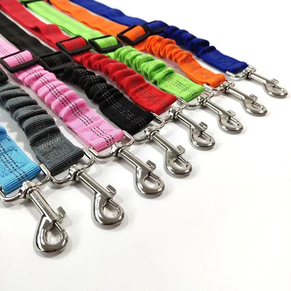Reflective Dog Seat Belt – Adjustable Nylon Bungee Car Harness Dog Car Harness Babs