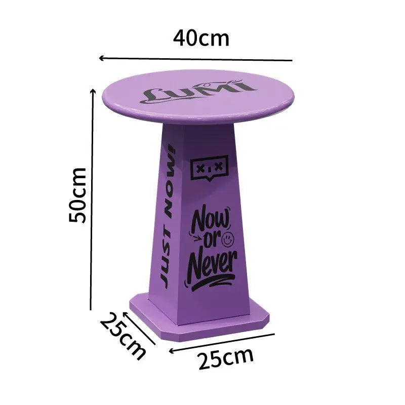 Round Metal Side Table – Modern Minimalist Living Room Coffee Table Round Side Table Babs Purple