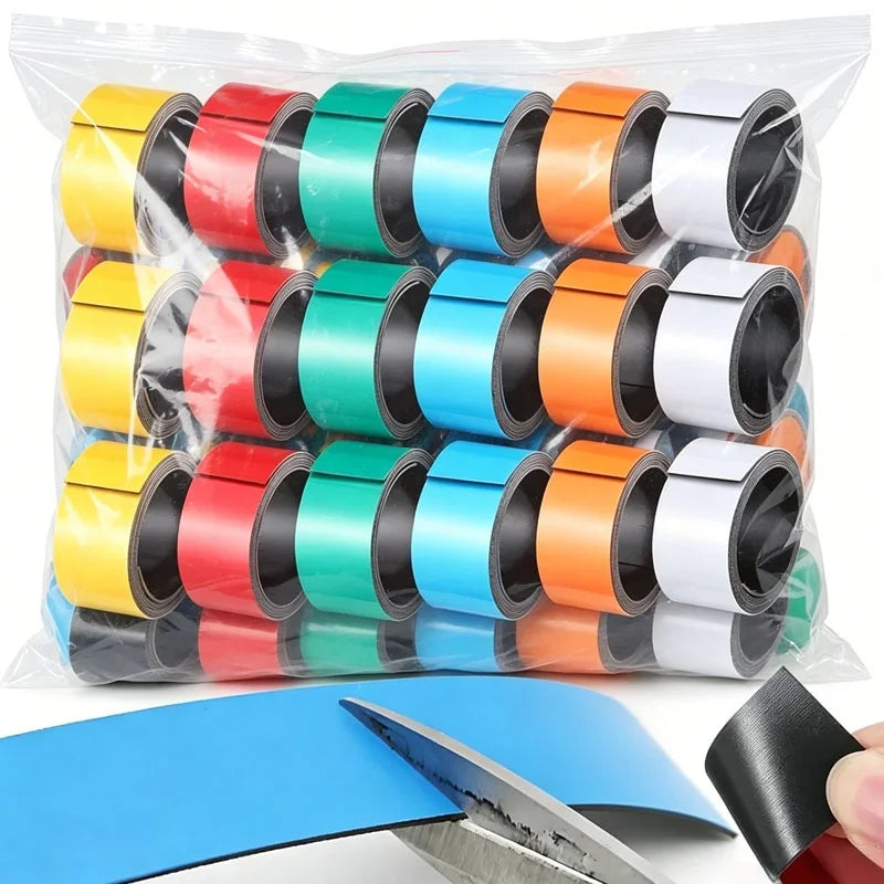 Dry Erase Magnetic Tape – Colored Writable Strips for Classroom Magnetic Label Tape Babs