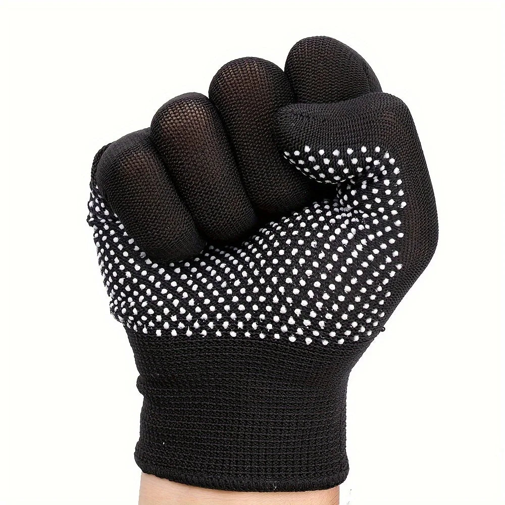 5 Pairs Nylon Dot Grip Gloves – Breathable & Elastic Nylon Work Gloves Babs