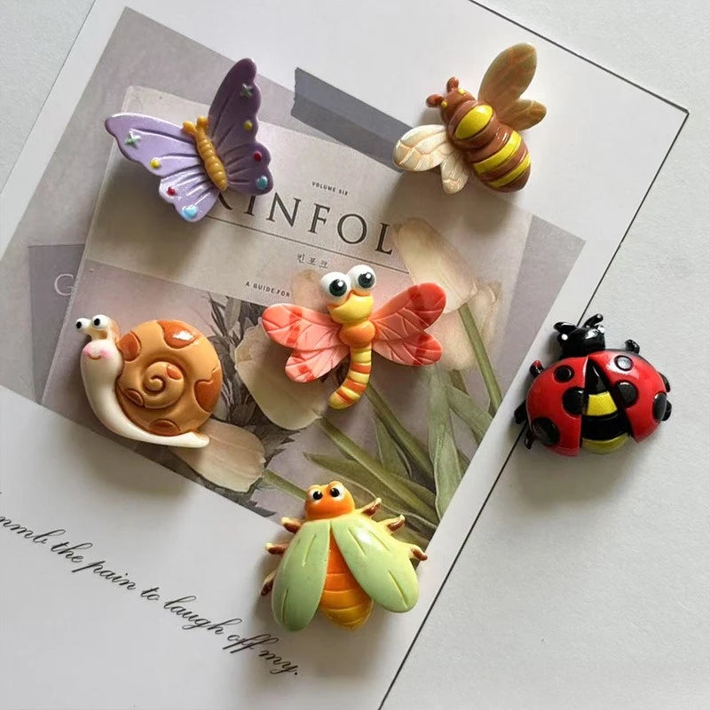 Resin Insect Fridge Magnets – Butterfly, Bee & Ladybug Décor Decorative Fridge Magnets Babs