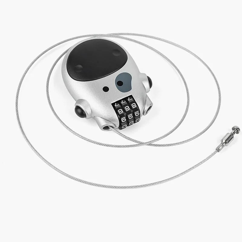 Retractable Steel Cable Combination Lock – Bike & Luggage Cable Combination Lock Babs