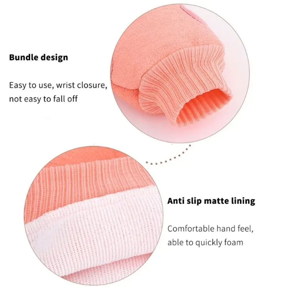 Exfoliating Bath Scrub Mitt – 2-Layer Loofah Body Glove Exfoliating Bath Mitt Babs