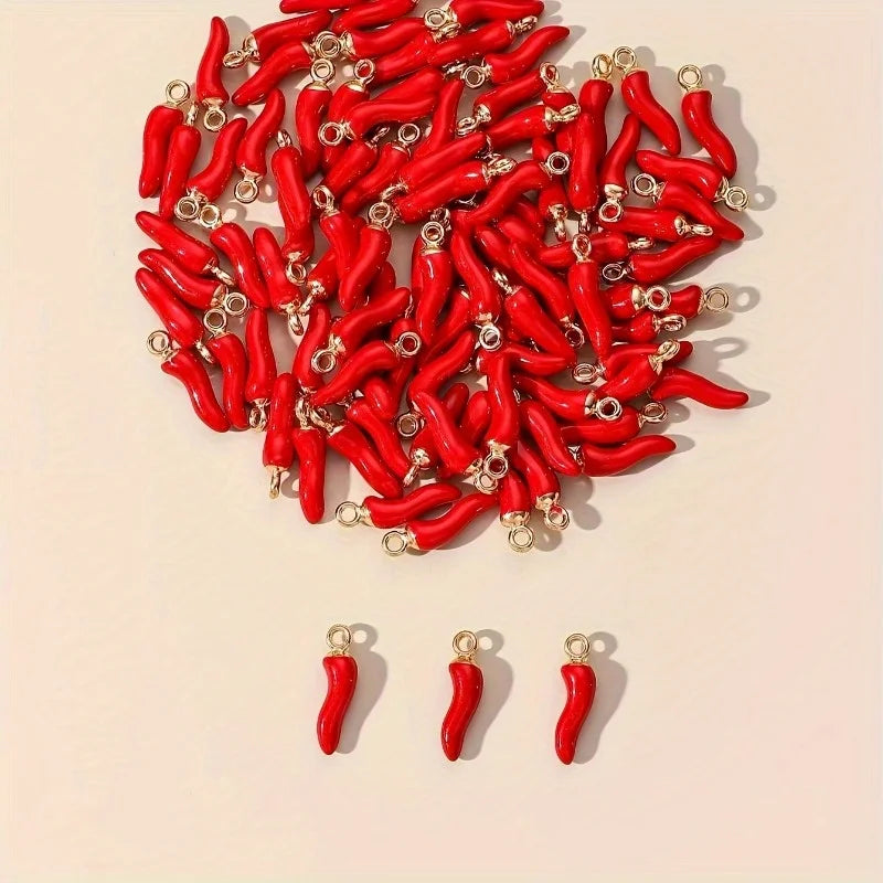 3D Red Chili Stainless Steel Charms for DIY Jewelry Making DIY Jewelry Charms Babs