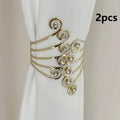 Rhinestone Alloy Curtain Buckles – Elegant Tie Backs, Set of 2 Curtain Tie Backs Babs golden