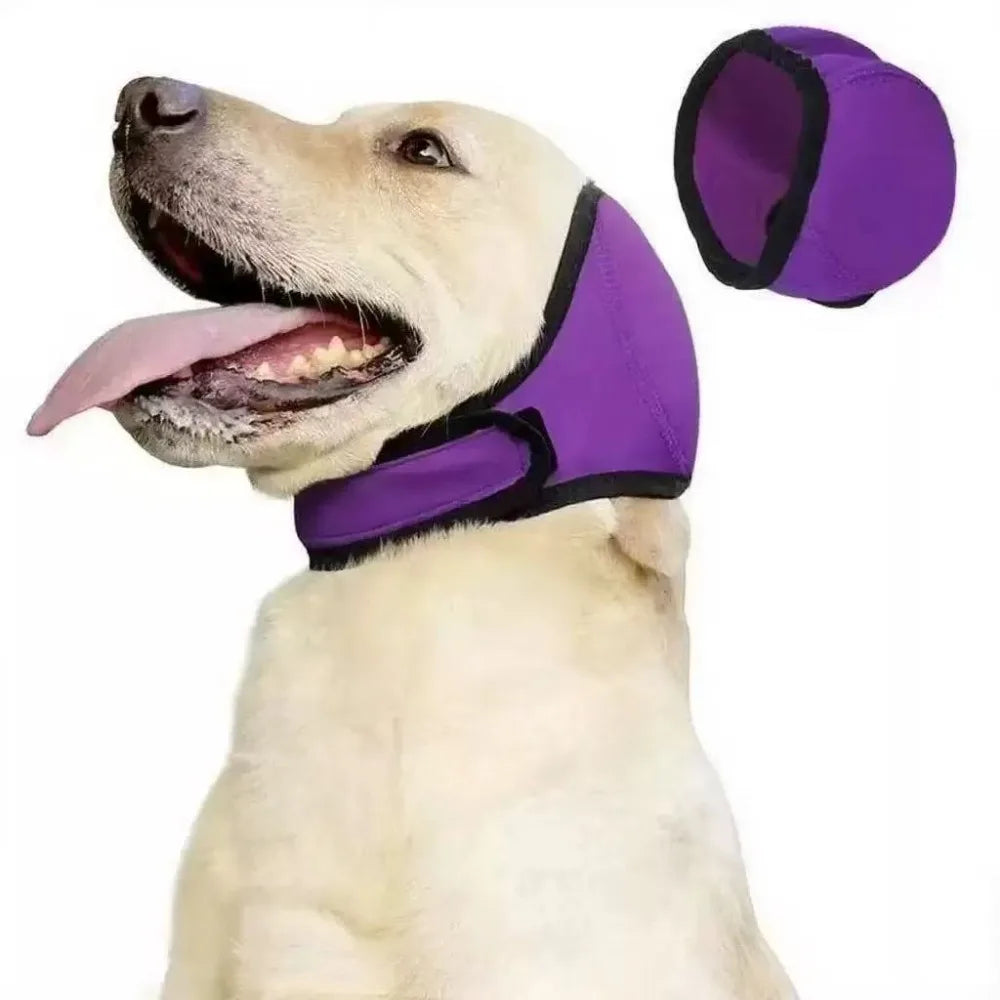 Dog Calming Ear Covers – Waterproof Noise Reducing Earmuffs Dog Ear Covers Babs Purple M