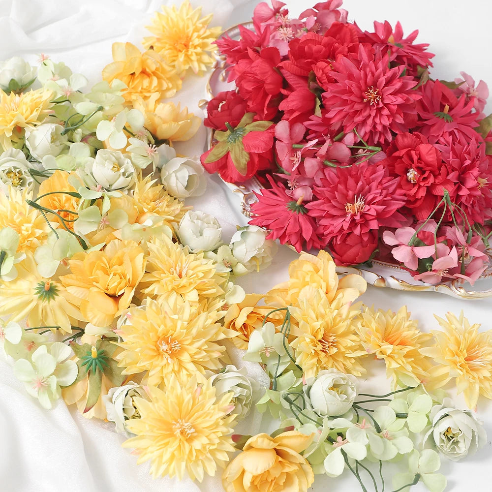 48pcs Pink Silk Artificial Rose Flower Heads – Wedding & DIY Decor Artificial Flower Heads Babs