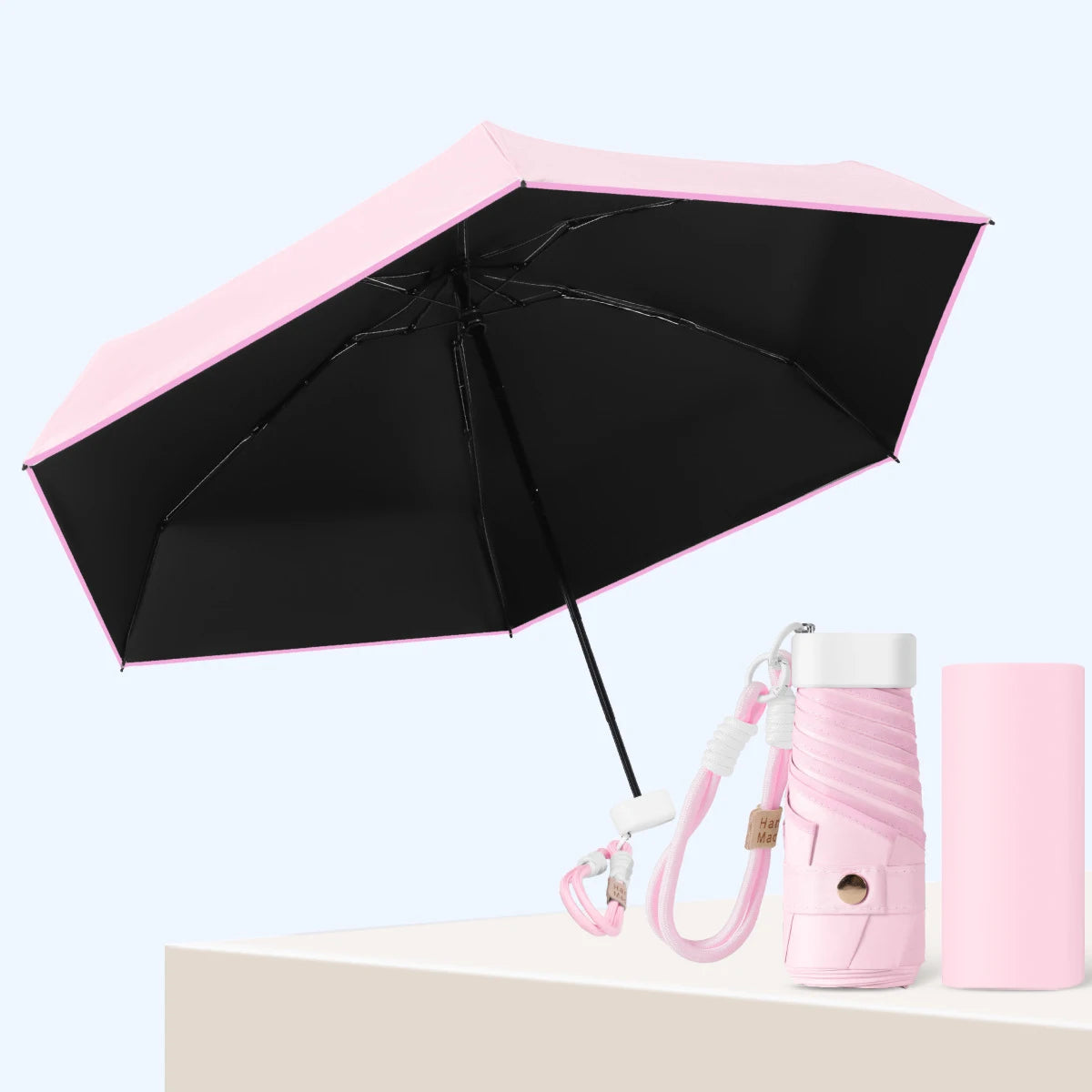 UPF 50+ Mini Folding Umbrella – UV & Rain Protection Travel Umbrella Folding Travel Umbrella Babs Iron 6K I
