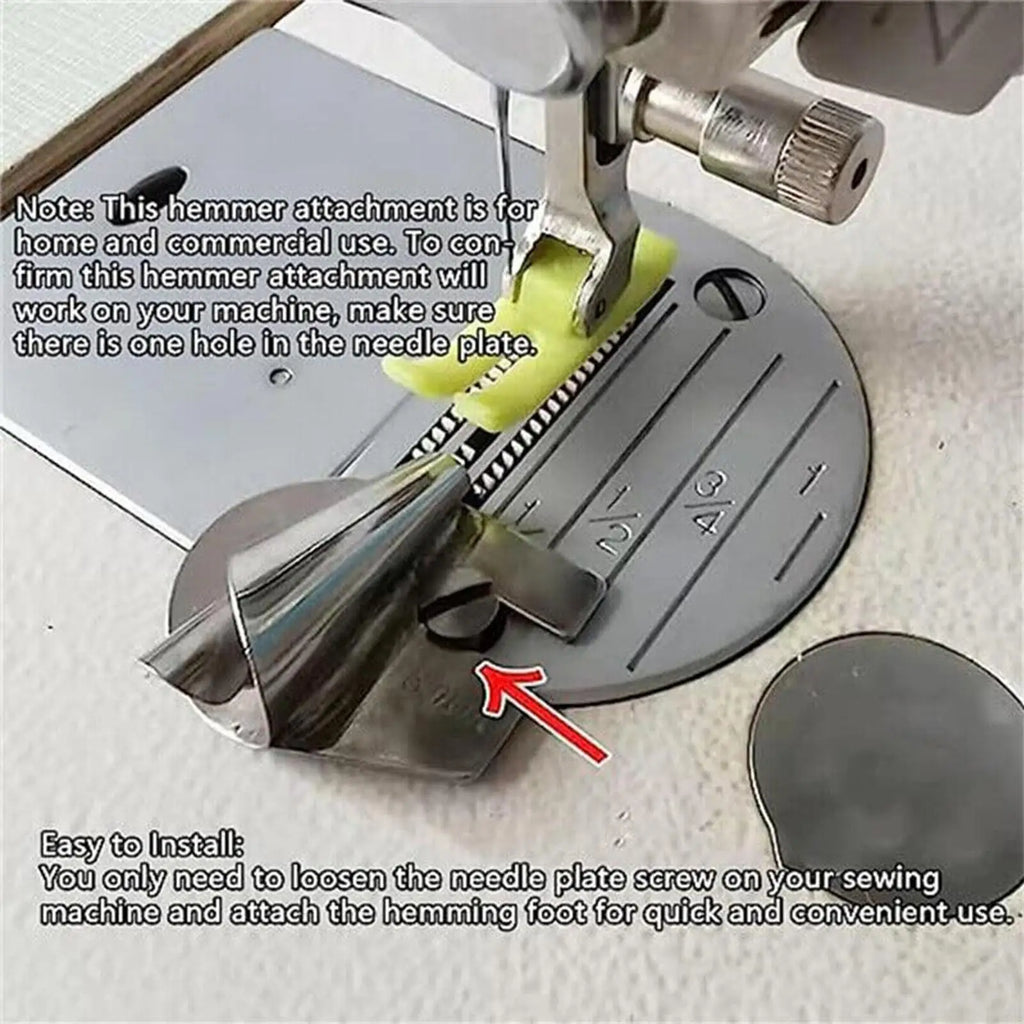 Rolled Hem Presser Foot 3–10mm Stainless Steel Universal Sewing Sewing Presser Foot Babs