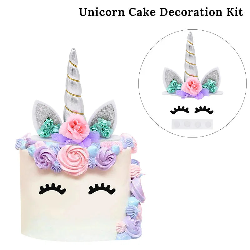 Rainbow Unicorn Cake Topper – Birthday & Baby Shower Decor Cake Topper Babs Set12